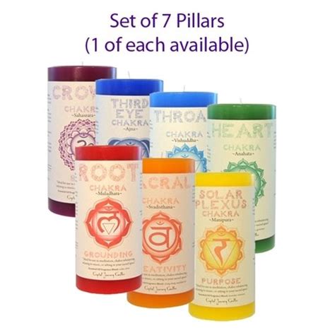 Set of chakra balancing candles