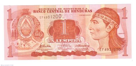 1 Lempira 2010 (6. V), 2004-2010 Issue - Honduras - Banknote - 5105