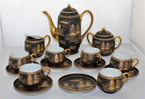 Japanese Kutani Lithophane 18 Piece Tea Set