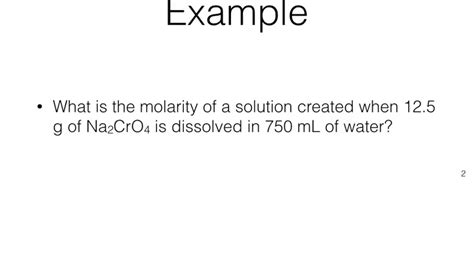 Chapter 4: Molarity example 2 - YouTube