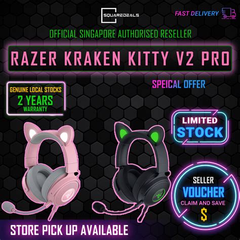 Razer Kraken Kitty V2 Pro Wired RGB Headset with Interchangeable Ears ...