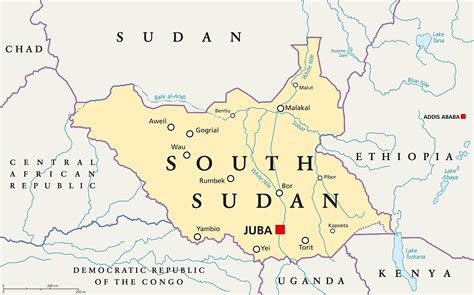 South Sudan Solid Black Outline Border Map Of Country - vrogue.co