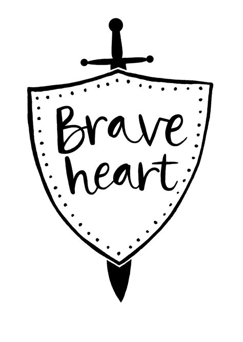 Print 'braveheart' Encouragement Bravery Courage - Etsy