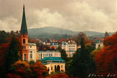 Baden-Baden Cityscape Mountain Sky Graphic by Alone Art · Creative Fabrica