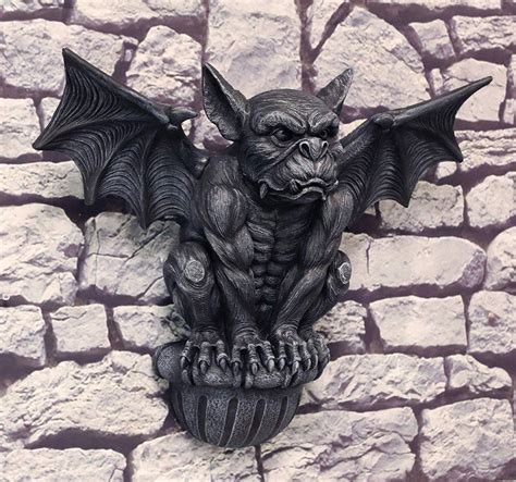 Ebros Gift Ebros Large Gothic Winged Gargoyle On Ledge Wall Decor Hanging Sculpture 20"W