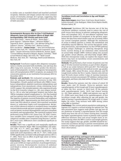 (PDF) Hematopoietic Recovery after in-Vivo T-Cell Depleted Allogeneic Stem Cell Transplant ...