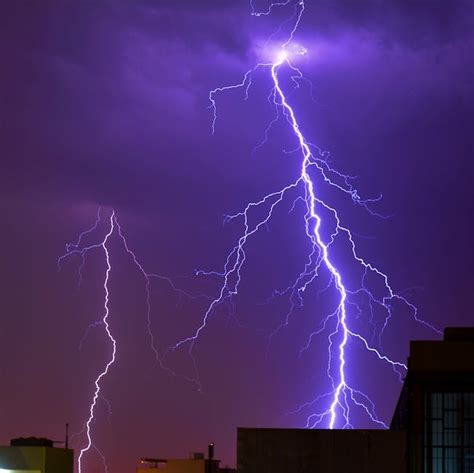 Thunder Striking a Building Photo · Free Stock Photo