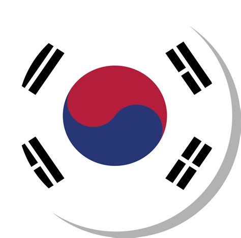 South Korea flag circle shape, flag icon. 16707455 PNG