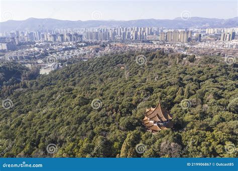 Aerial View of the Golden Temple Park in Jindian Park, Kunming - China Stock Image - Image of ...