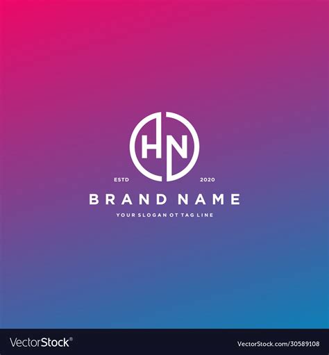 Letter hn logo design Royalty Free Vector Image