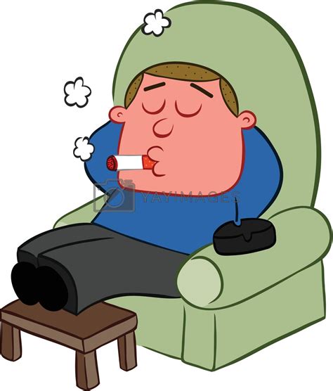 Cartoon Man Smoking a Cigarette by emrahavci Vectors & Illustrations ...