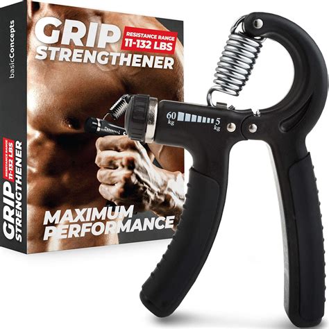 Grip Strength Trainer (Adjustable), Hand Grip Strengthener, Forearm ...