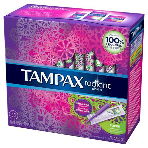 Tampons Tampax Regular Super Unscented Feminine Hygiene Radiant Pearl Pocket Reg - Tampons