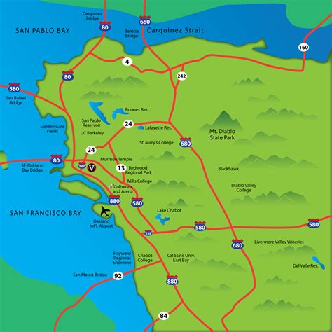 Cities Of The East Bay - Map Of Bay Area California Cities - Printable Maps