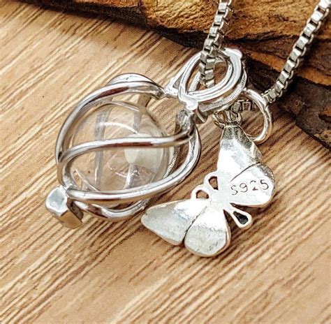 Sterling Silver Urn Necklace Butterfly Locket Necklace for Ashes | Urn ...