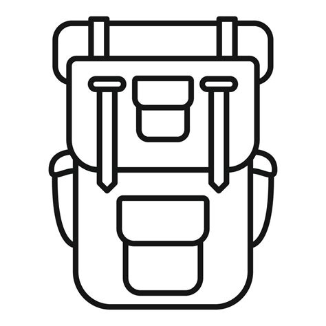 Hiking backpack icon, outline style 14554744 Vector Art at Vecteezy