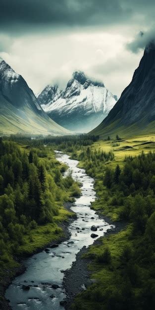 Premium AI Image | Mountain River Landscape Photography