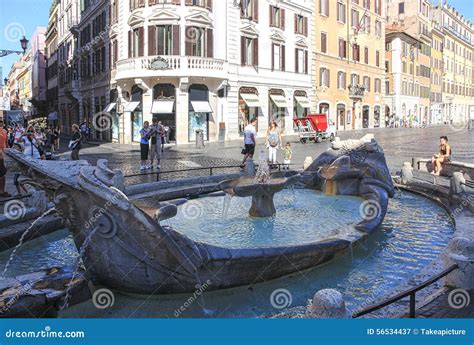 Fountain in Front of the Piazza Di Spagna Italy Editorial Photography - Image of blue, spanish ...