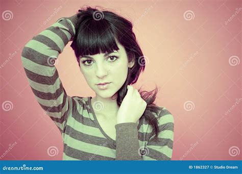 Shy Coy Demure Young Woman Shocked Royalty-Free Stock Photography ...