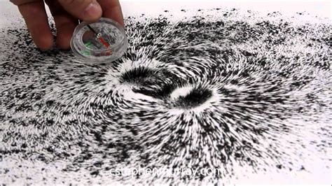 Magnetic Field Around Stack of Magnets With Iron Filings - YouTube