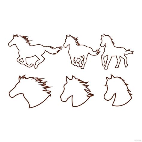 Horse Outline Vector in Illustrator, SVG, JPG, EPS, PNG - Download ...