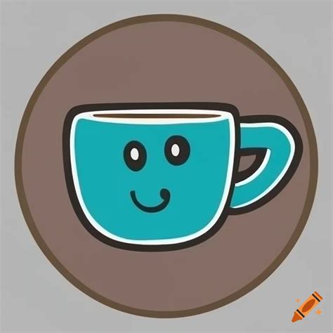 Fun coffee cup logo on Craiyon