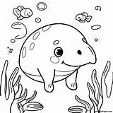 Cute Manatee Swimming Coloring Page  Pagescom sketch template