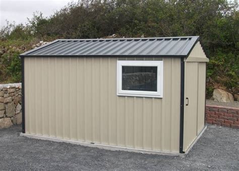 3m x 4m Steel Shed with White Window & Sliding Door