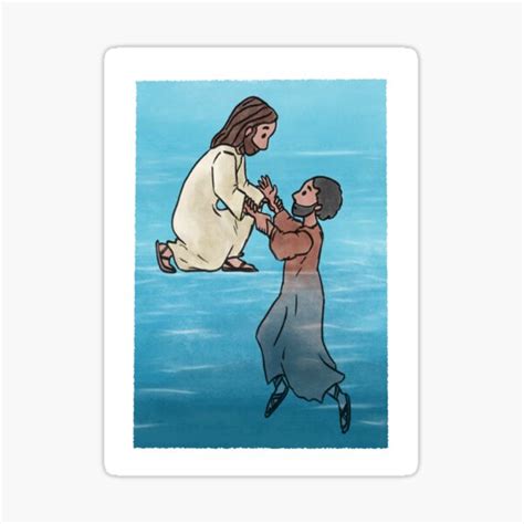 "Jesus Walking on Water" Sticker for Sale by ManonDeLArt | Redbubble