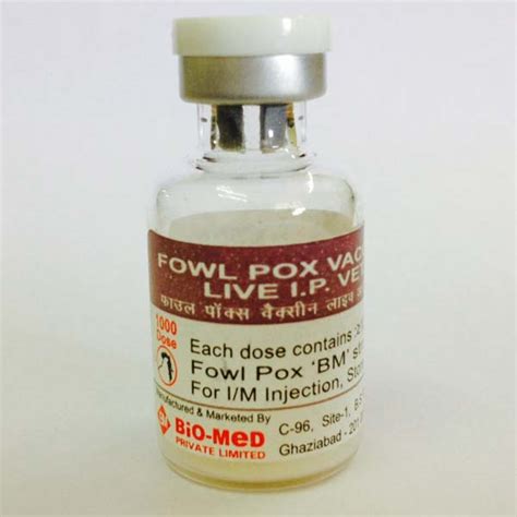 Buy FOWL POX VACCINE, LIVE, I. P. from M/s Bio-med Pvt. Ltd., Ghaziabad ...