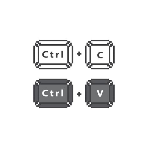 Copy and paste, ctrl c and ctrl v button. Pixel art 8 bit icon vector illustration 15235261 ...