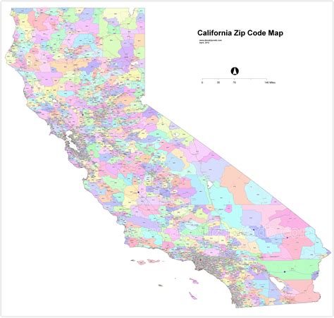 Detailed California Zip Codes Map - Maps on the Web