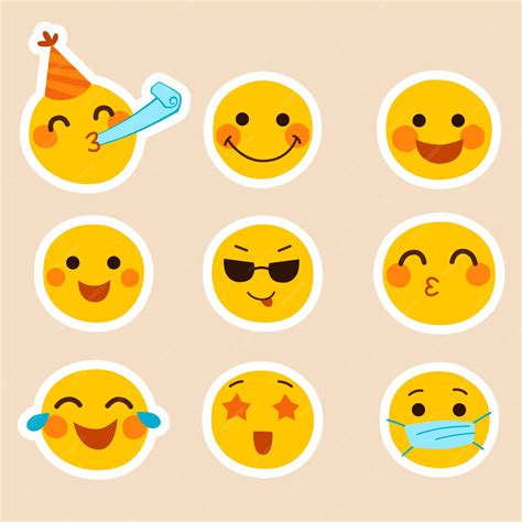 Emoji Sticker Face Set Emoticon Cartoon Emojis Vector Image | atelier-yuwa.ciao.jp