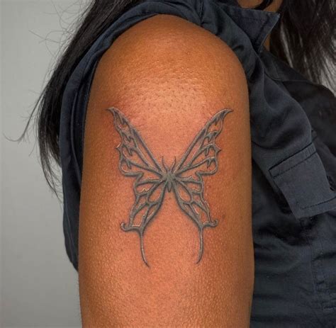 chrome metal butterfly 3d tattoo y2k | Dark skin tattoo, Feminist tattoo, Tattoos