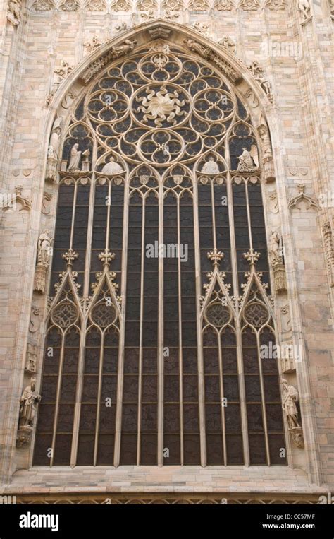 Window of Duomo di Milano cathedral Milan Lombardy region Italy Europe ...