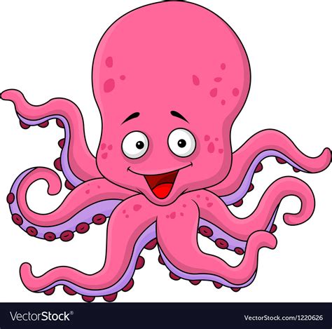 Funny octopus cartoon Royalty Free Vector Image