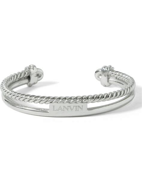 Lanvin - Logo-Engraved Silver-Tone Cuff Lanvin