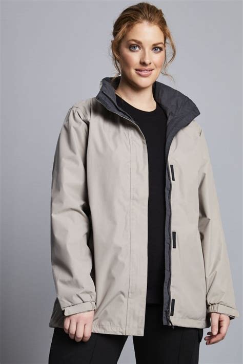 Regatta Womens Ardmore Waterproof Shell Jacket TRW469, Beige/Seal Grey