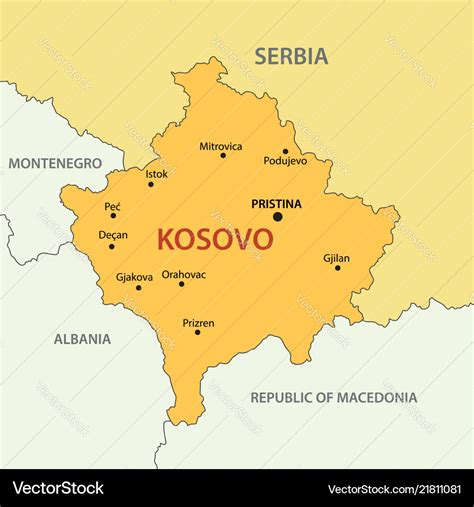 Republic of kosovo - map Royalty Free Vector Image