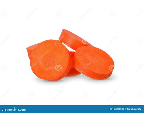 Carrot Slices Isolated on White Background, Clipping Path Stock Image - Image of closeup ...