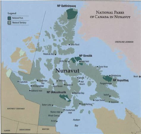 —Location of Auyuittuq and Quttinirpaaq National Parks in Nunavut ...