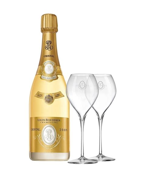 Cristal Vintage with Two Champagne Glasses | Buy Online or Send as a Gift | ReserveBar