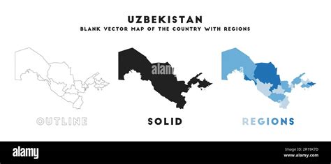 Uzbekistan map. Borders of Uzbekistan for your infographic. Vector country shape. Vector ...