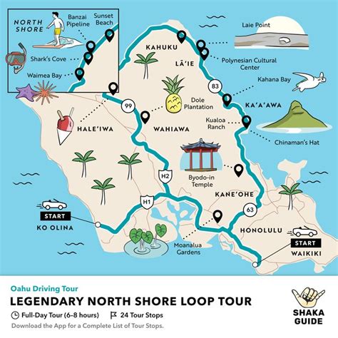 Shaka Guide's Legendary North Shore Loop Itinerary | Self-Guided Audio ...