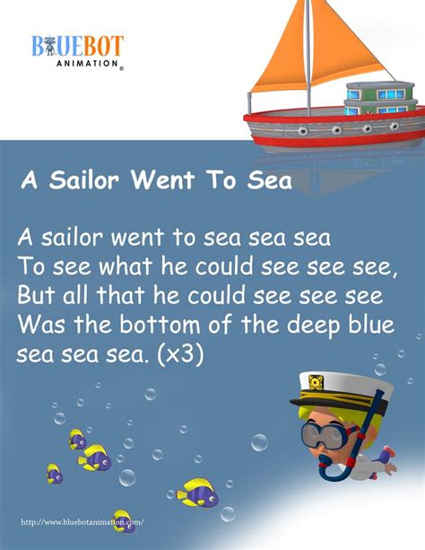 A sailor went to sea Nursery rhyme lyrics Free printable nursery rhyme ...