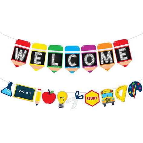 Buy Big Welcome Back to School Banner - 9.8 Feet, No DIY, 2 Strings | Back to School Garland for ...