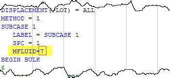 How to include fluid in a modal analysis in Nastran