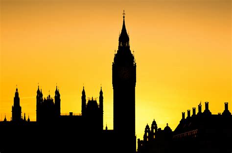 Pictures London Big Ben England towers silhouettes Cities