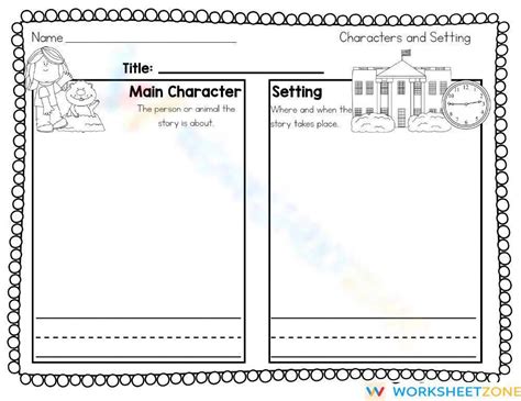 Character And Setting Worksheet