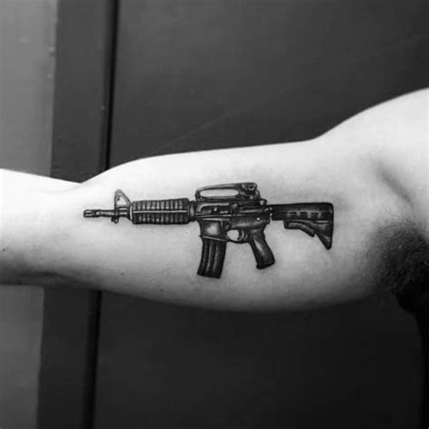 75 AR 15 Tattoo Ideas For Men - Rifle Designs